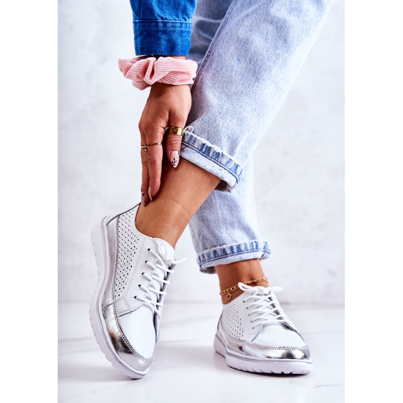 Vinceza Zapatos calados de mujer con plataforma blanco Deloren 2