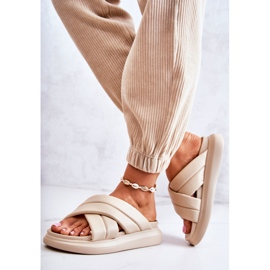 Babucha Mujer Piel La.Fi Beige Silla 4