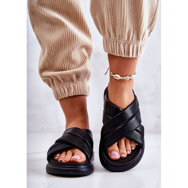 Babuchas Mujer Piel La.Fi Negro Silla 2 Babuchas Mujer Piel La.Fi Negro Silla 2