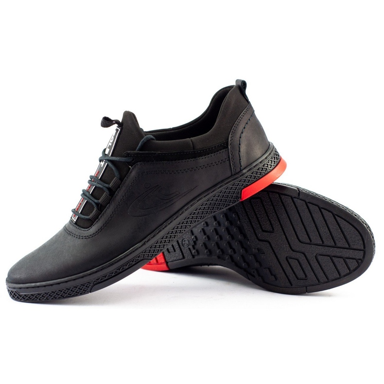 Polbut Zapatos de hombre piel casual negro K24 1