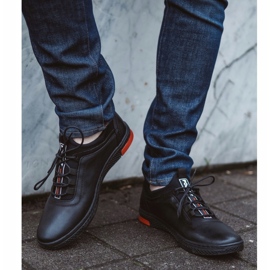 Polbut Zapatos de hombre piel casual negro K24 4