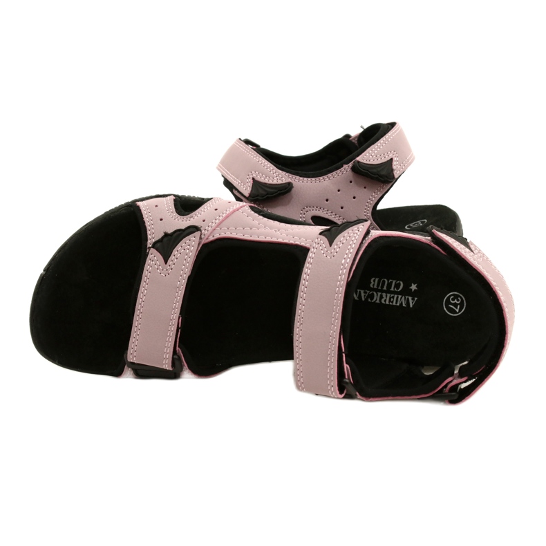 American Club HL53 / 22 Sandalias con inserto de cuero Lt.Purple violeta rosado 4