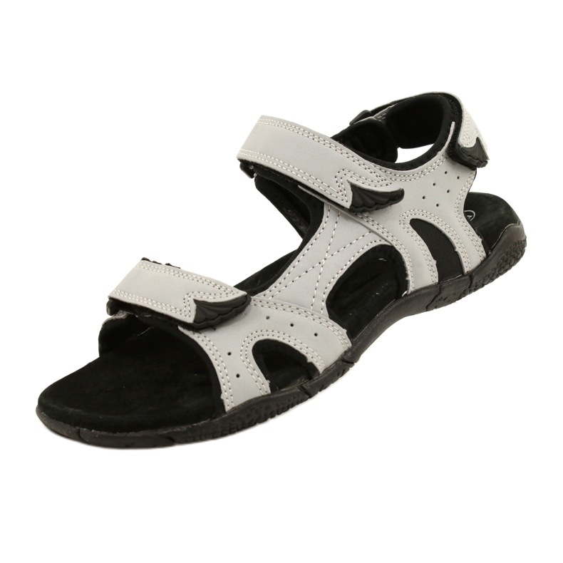 Sandalias American Club HL53 / 22 con inserto de cuero LT.Grey gris 3
