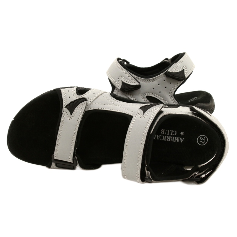 Sandalias American Club HL53 / 22 con inserto de cuero LT.Grey gris 4
