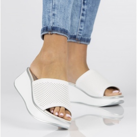 Zapatillas de cuero Filippo DK3614 / 22 Wh blanco 4