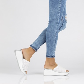 Zapatillas de cuero Filippo DK3614 / 22 Wh blanco 5