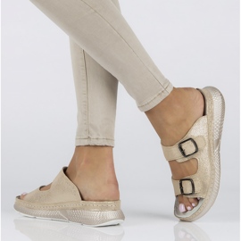Babuchas de piel Filippo DK3516/22 Go dorado 7