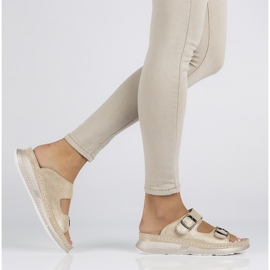 Babuchas de piel Filippo DK3516/22 Go dorado 5