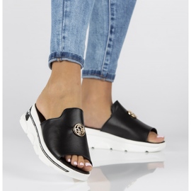 Zapatillas de piel Filippo DK3872/22 Bk negro 6