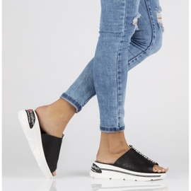 Zapatillas de piel Filippo DK3679/22 Bk negro 5