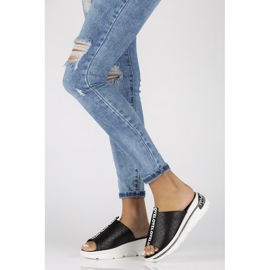 Zapatillas de piel Filippo DK3679/22 Bk negro 4