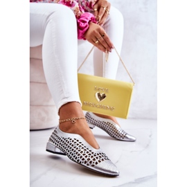 PA2 Zapato Cuero Calado Elegante Ismena plata 4