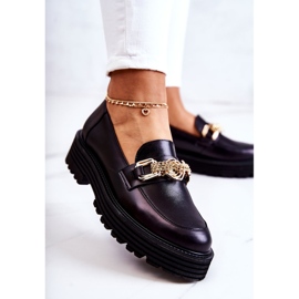 Zapatos Brogue Mujer Piel Dorada Adorno Laura Messi 2383 Negro 3