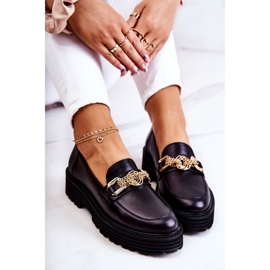 Zapatos Brogue Mujer Piel Dorada Adorno Laura Messi 2383 Negro 6