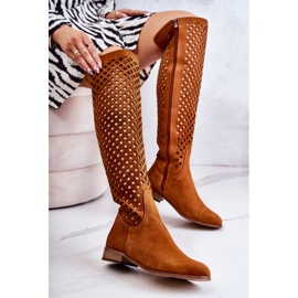 PA2 Botas De Ante Con Estampado Calado Pelirroja Arinna marrón 3