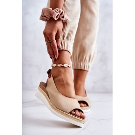 Sandalias Mujer Con Cuña Big Star JJ276049 Beige 1