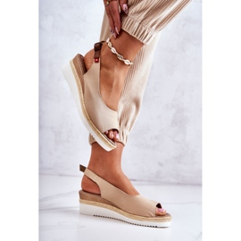 Sandalias Mujer Con Cuña Big Star JJ276049 Beige 4