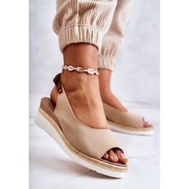 Sandalias Mujer Con Cuña Big Star JJ276049 Beige 3