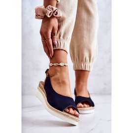 Sandalias Mujer Con Cuña Big Star JJ276046 Azul Marino 1
