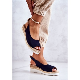 Sandalias Mujer Con Cuña Big Star JJ276046 Azul Marino 3