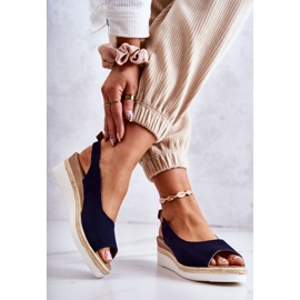 Sandalias Mujer Con Cuña Big Star JJ276046 Azul Marino 2