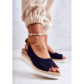 Sandalias Mujer Con Cuña Big Star JJ276046 Azul Marino 4