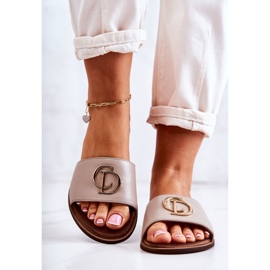 Pantuflas Mujer Piel Nicole 2735 Beige 4