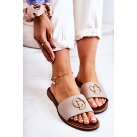 Pantuflas Mujer Piel Nicole 2735 Beige 6