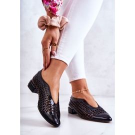 PA2 Zapatos Elegantes Calados Piel Lacada Ismena Negro 2