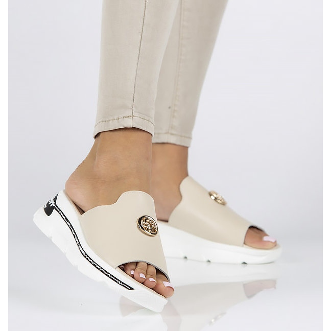 Babuchas de piel Filippo DK3872/22 Be beige 1