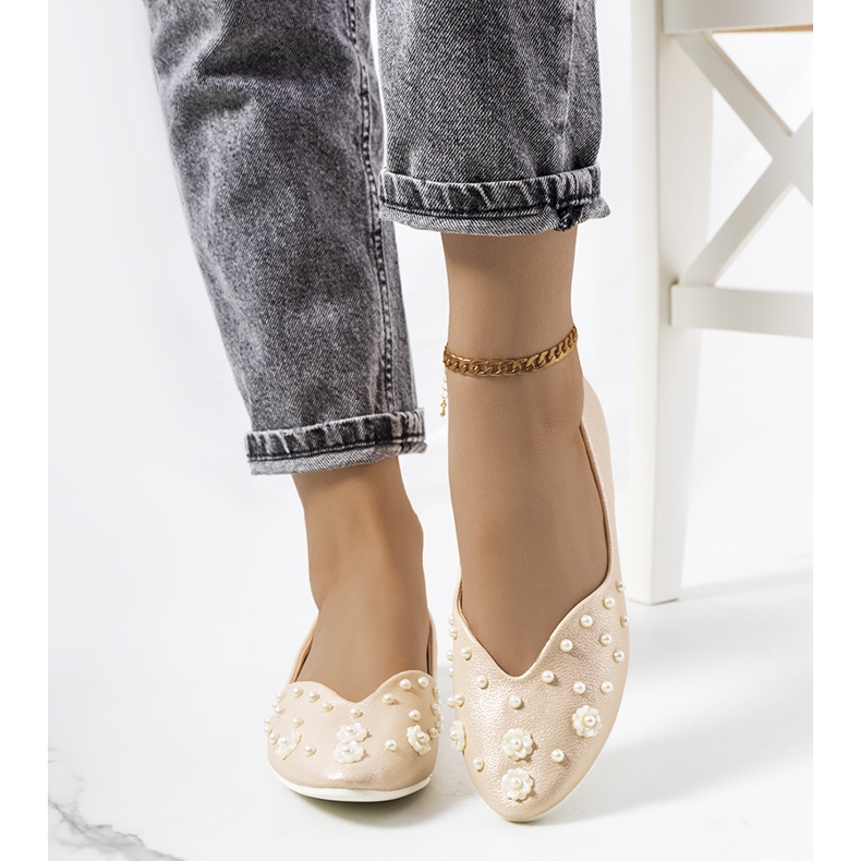 Bailarinas doradas con aberturas Silke dorado 1