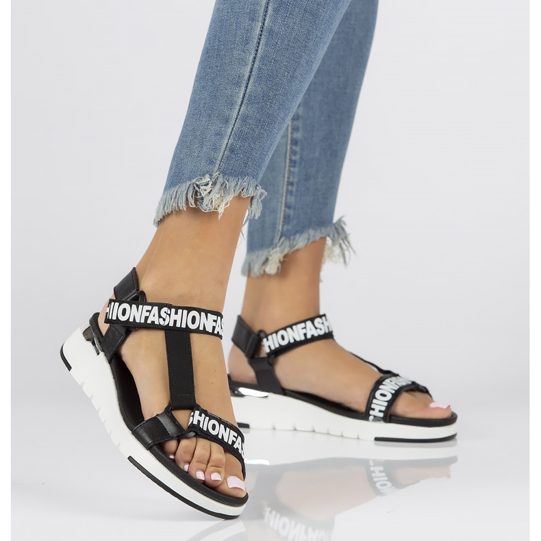 Sandalias de piel Filippo DS2169/22 Bk negro 2