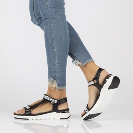 Sandalias de piel Filippo DS2169/22 Bk negro 4