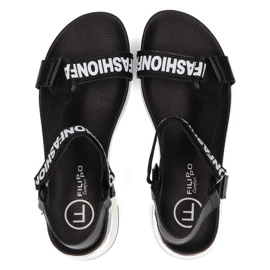 Sandalias de piel Filippo DS2169/22 Bk negro 5