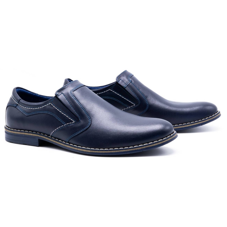 Olivier Zapatos de hombre elegantes 283LU azul marino 2