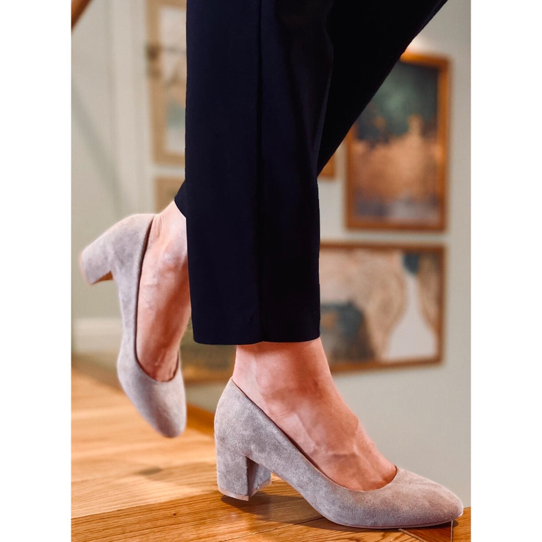 Zapatos de tacón bajo Phoebe Khaki beige 2