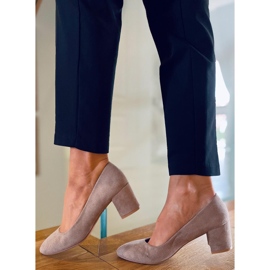 Zapatos de tacón bajo Phoebe Khaki beige 3
