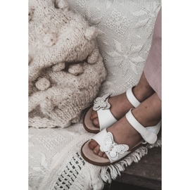 S.Barski Sandalias Infantiles Piel Mariposa Blanco Rolly 6