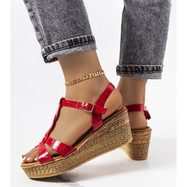 Sandalias cuña Dalziel rojas rojo 1