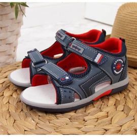 Sandalias velcros American Club Jr AM825A azul marino 2