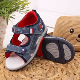 Sandalias velcros American Club Jr AM825A azul marino 3