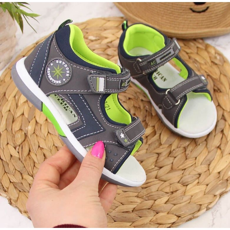 American Club W AM825B sandalias velcro gris 1