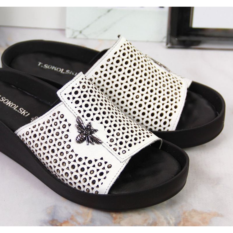 Babucha piel calada T.Sokolski W SCA163 blanco 2 Babucha piel calada T.Sokolski W SCA163 blanco 2