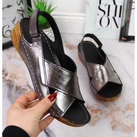 Sandalias cuña piel T.Sokolski W SCA164A plata 1