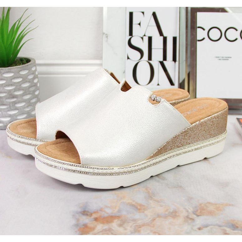 Zapatillas con cuña T.Sokolski W SCA167B plata blanco 2