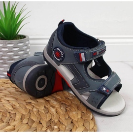 Sandalias velcros American Club Jr AM891B azul marino 3