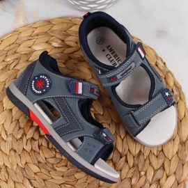 Sandalias velcros American Club Jr AM891B azul marino 4