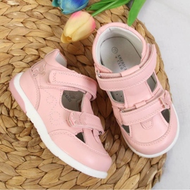 Zapatos calados con velcros American Club Jr AM892B rosa rosado 4