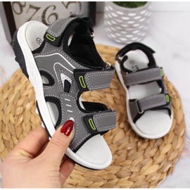 Sandalias velcros Amyerican Club Jr. AM893B gris 1