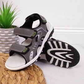 Sandalias velcros Amyerican Club Jr. AM893B gris 3